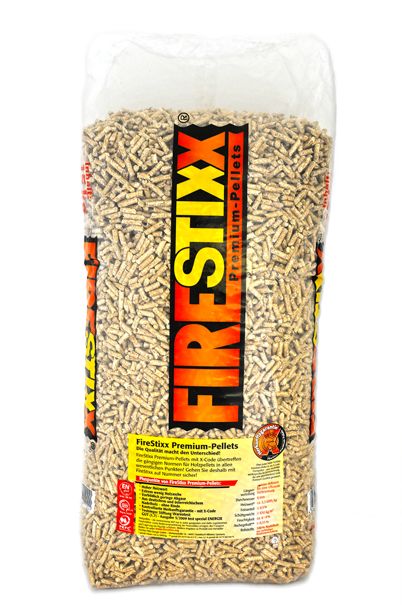 FireStixx® Premium-Pellets 66 Säcke 990 kg